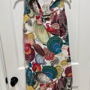 Boutique Italian Brand - Colorful Seashell Print Sleeveless Dress NWT